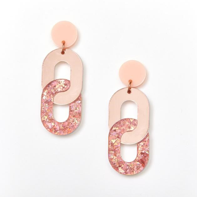 Chain Earrings - Pink