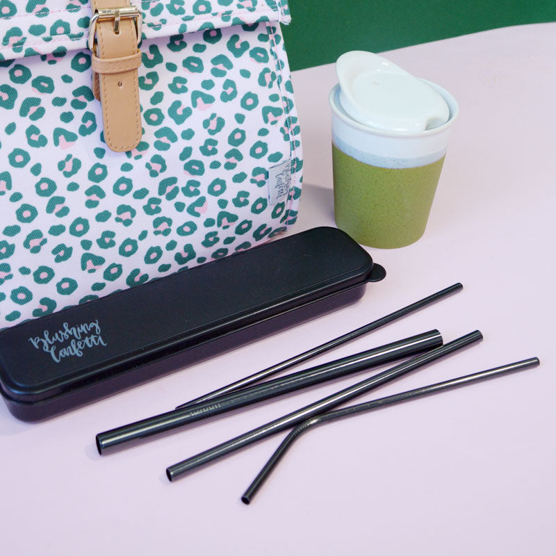 On The Go Straw Set - Black